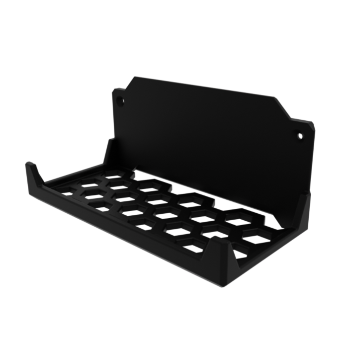 Power supply stacking mount, front elevation